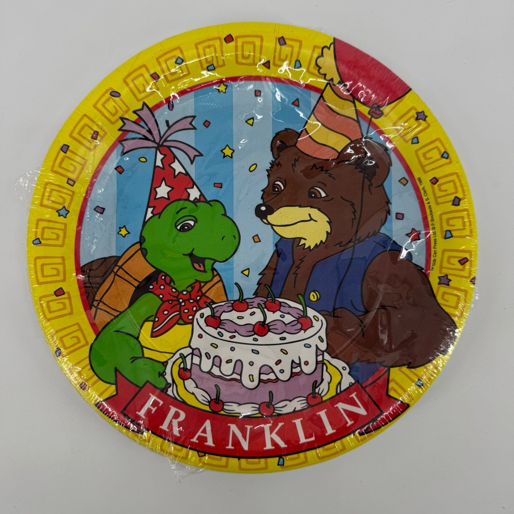 Vintage Franklin the Turtle DesignWare 9" Dinner Plates 8 Pack Birthday Bear